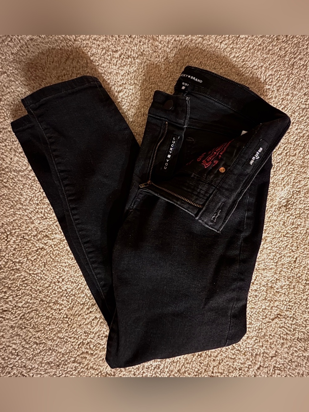 Women’s Lucky Brand Black Skinny Jeans - Mid-Rise Stretch size 10/30R